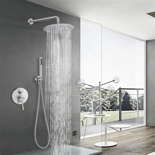 CASAINC Brushed Nickel 10-in Wall Mount Shower Bar System