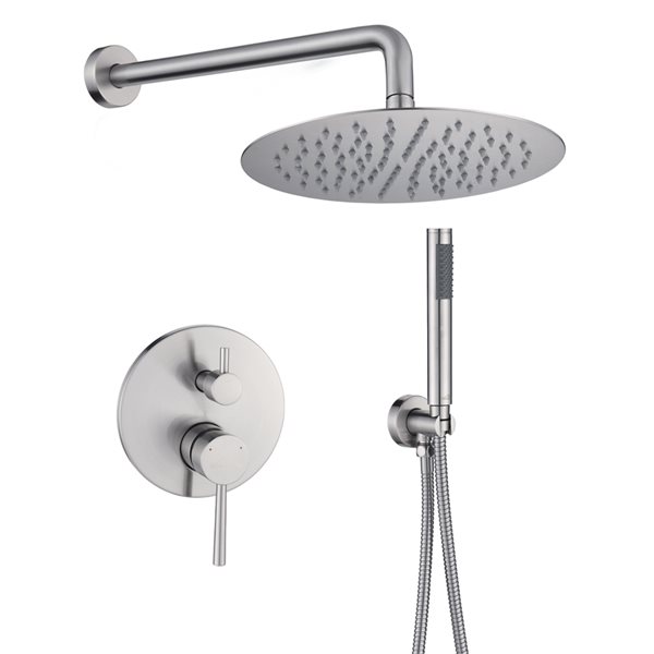CASAINC Brushed Nickel 10-in Wall Mount Shower Bar System