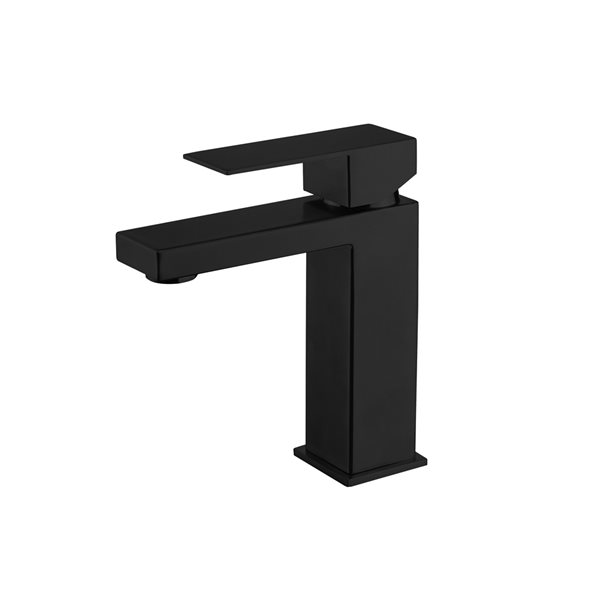 Casainc Black Matte Finish 1-handle Square Single Hole Bathroom Sink 