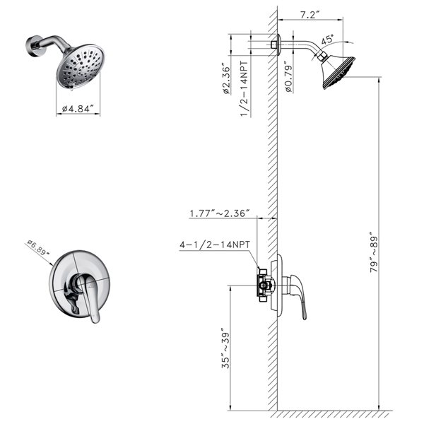 CASAINC Chrome 1-Handle Shower Faucet With Pressure Balanced Valve | RONA