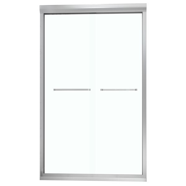 CASAINC 76-in H x 48-in W Semi-Frameless Bypass/Sliding Chrome Shower ...