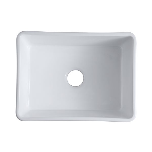 CASAINC Farmhouse Apron Front 24-in x 18-in White Single Bowl Kitchen Sink