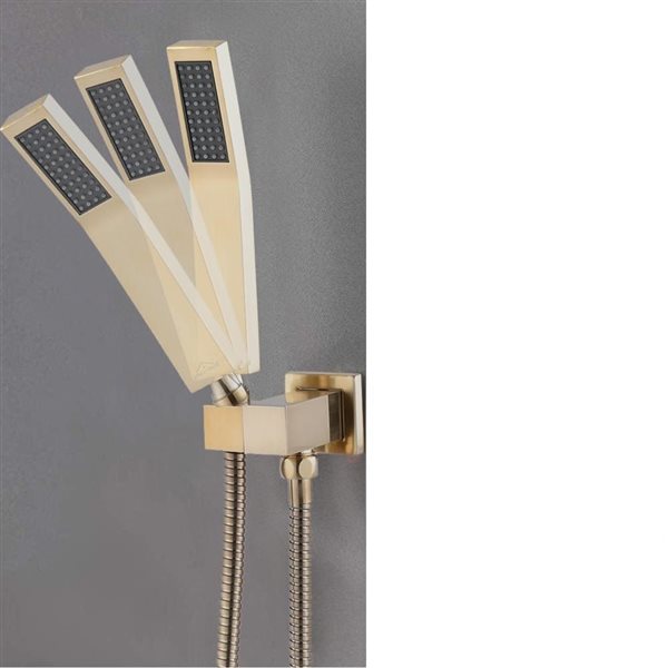CASAINC Brushed Gold Ceiling Mount BuiltIn Shower System CS362312BG