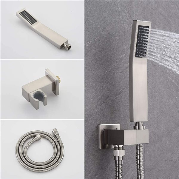 CASAINC Brushed Nickel 10-in Ceiling Mount Built-In Shower System