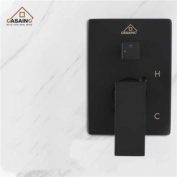 CASAINC Black Wall Mount 3-Function Built-In Shower System