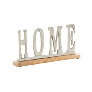 Grayson Lane Glam Silver Wood/Aluminum Home Sign Tabletop Decoration