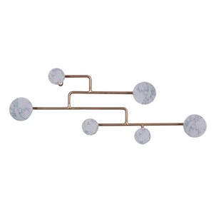 Grayson Lane 6-Hook Decorative Bronze and White Iron Wall Hooks