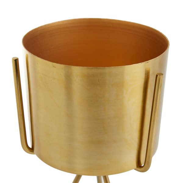 Cosmoliving by Cosmopolitan 5-in x 12-in Gold Iron Contemporary Planters - Set of 2