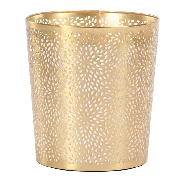 Cosmoliving By Cosmopolitan Glam Metal Residential Small Trash Can - Gold