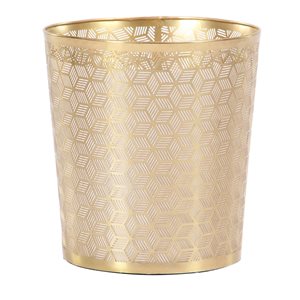 Cosmoliving By Cosmopolitan Glam Gold Metal Residential Small Trash Can