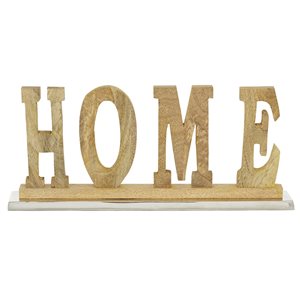 Grayson Lane Brown Wood/Aluminum Home Sign Tabletop Decoration