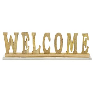 Grayson Lane Brown Wood/Aluminum Welcome Sign Tabletop Decoration