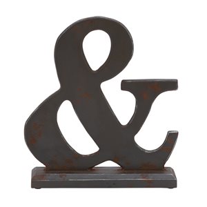 Cosmoliving By Cosmopolitan Industrial Cocoa Brown/Dark Grey MDF Ampersand Sign Tabletop Decoration