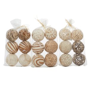Grayson Lane White/Beige Natural Orbs and Vase Fillers - 3-Pack