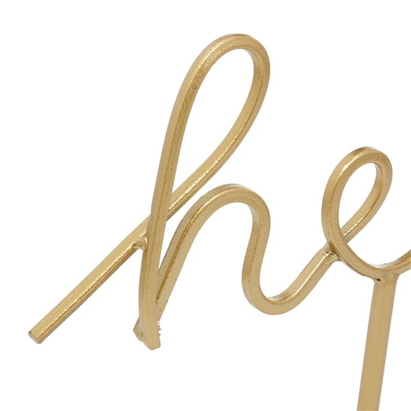 Grayson Lane Glam Gold/Black Iron Cursive Hello Sign Tabletop Decoration