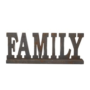 Grayson Lane Industrial Antique Black MDF Family Sign Tabletop Decoration