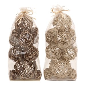 Grayson Lane Light Brown Natural Orbs and Vase Fillers - 2-Pack