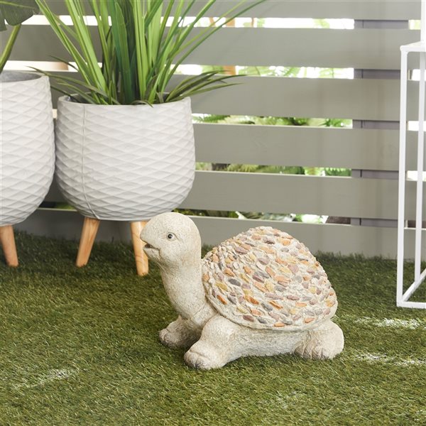 Grayson Lane 9.75-in H x 13.80-in W Grey Turtle Garden Statue