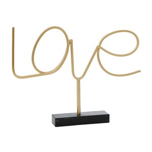 Grayson Lane Contemporary Gold Iron Love Sign Tabletop Decoration