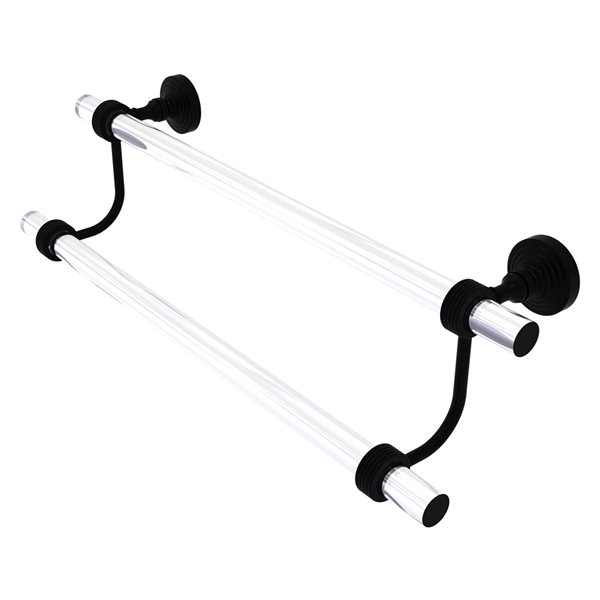 Allied Brass Pacific Grove 18-in Matte Black Wall-Mounted Double Towel Bar