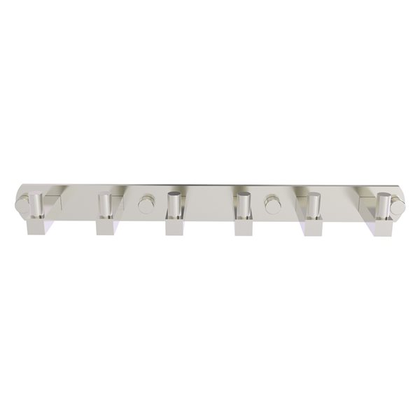 Allied Brass Montero 6-Hook Satin Nickel Towel Hook
