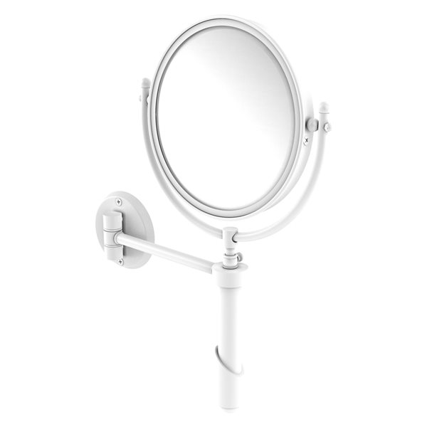 Allied Brass Soho 11-in x 15-in Matte White Magnifying Double-Sided Wall-Mounted Vanity Mirror