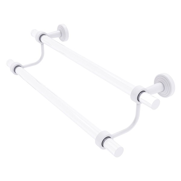 Allied Brass Pacific Beach Matte White 30-in Wall Mount Double Towel Bar