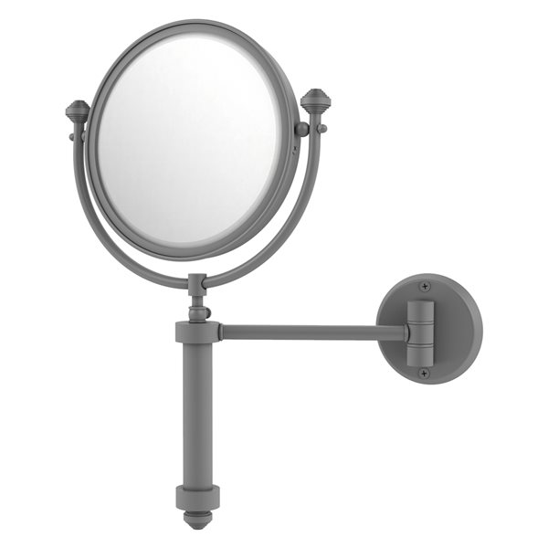 Allied Brass Southbeach 11-in x 16-in Matte Grey Double-Sided Magnifying Wall-Mounted Vanity Mirror