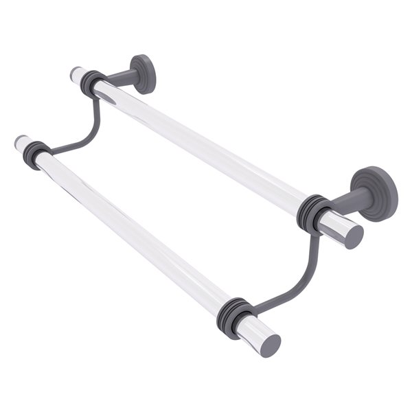 Allied Brass Pacific Beach 30-in Wall Mount Matte Grey Double Towel Bar