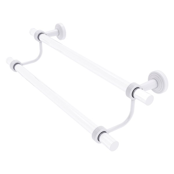Allied Brass Pacific Beach 18-in Matte White Wall-Mounted Double Towel Bar