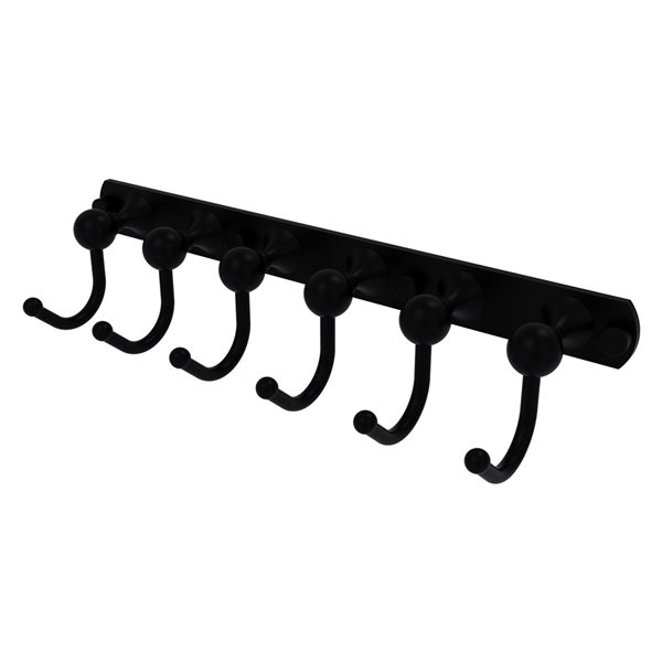 Allied Brass Shadwell 6-Hook Matte Black Towel Hook