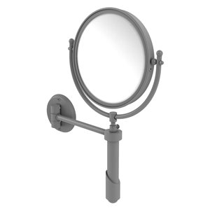 Allied Brass Soho 11-in x 15-in Matte Grey Double-Sided Magnifying Wall Mount Vanity Mirror