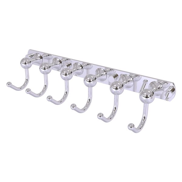 Allied Brass Shadwell 6-Hook Polished Chrome Towel Hook