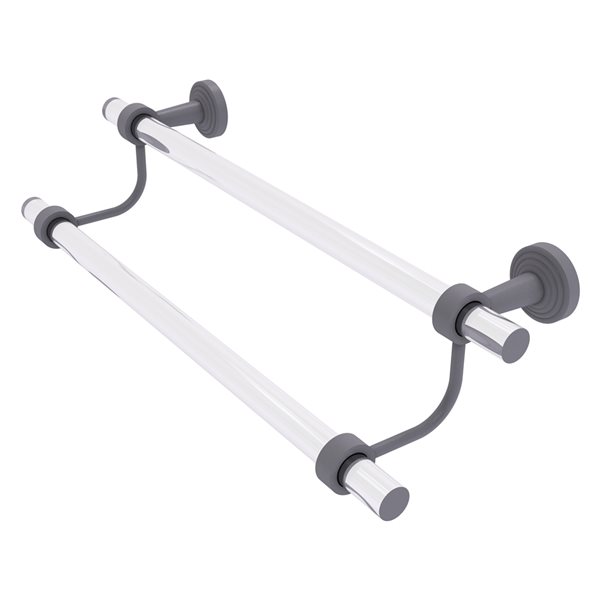 Allied Brass Pacific Beach Matte Grey 24-in Wall Mount Double Towel Bar