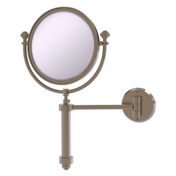 Allied Brass Southbeach Antique Pewter 11-in x 16-in Double-Sided Magnifying Wall-Mounted Vanity Mirror