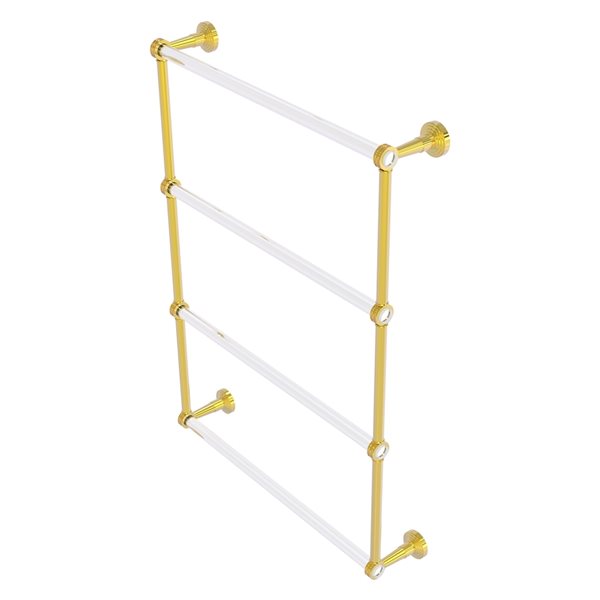 Allied Brass Pacific Beach Polished Brass Wall Mount Towel Rack with Dotted Accents