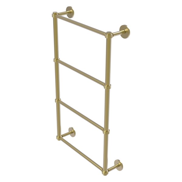 Allied Brass Prestige Skyline Satin Brass Wall Mount Towel Rack with Grooved Accents
