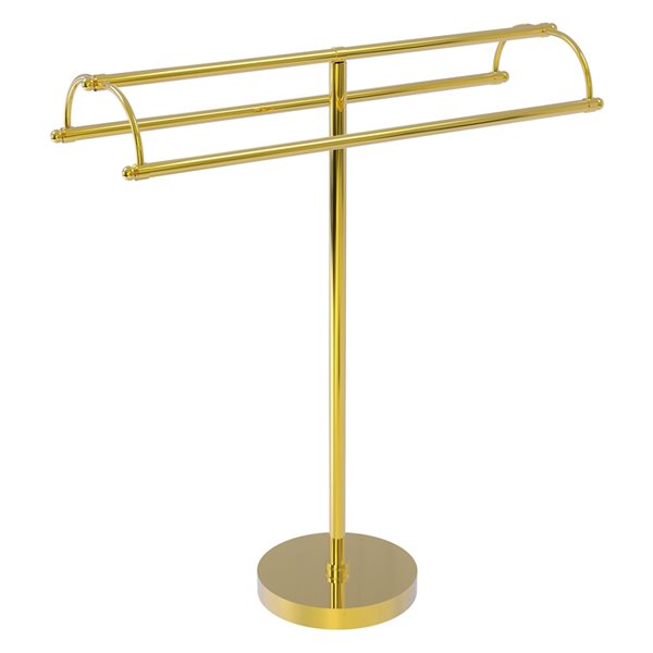 Allied Brass Polished Brass Double Bar Freestanding Towel Rack