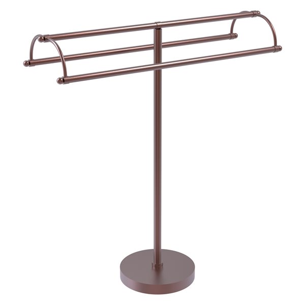 Allied Brass Antique Copper Double Bar Freestanding Towel Rack