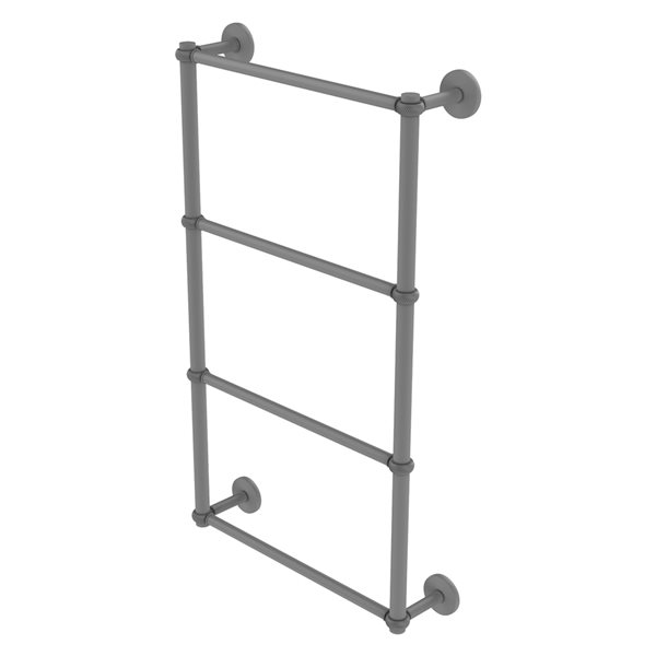 Allied Brass Prestige Skyline Matte Grey Wall Mount Towel Rack with Twisted Accents