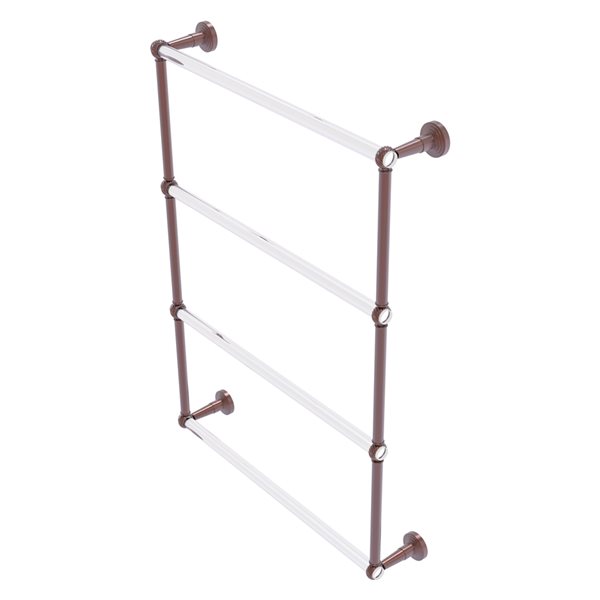 Allied Brass Pacific Beach Antique Copper Wall Mount 4-Tier Towel Rack with Twisted Accents