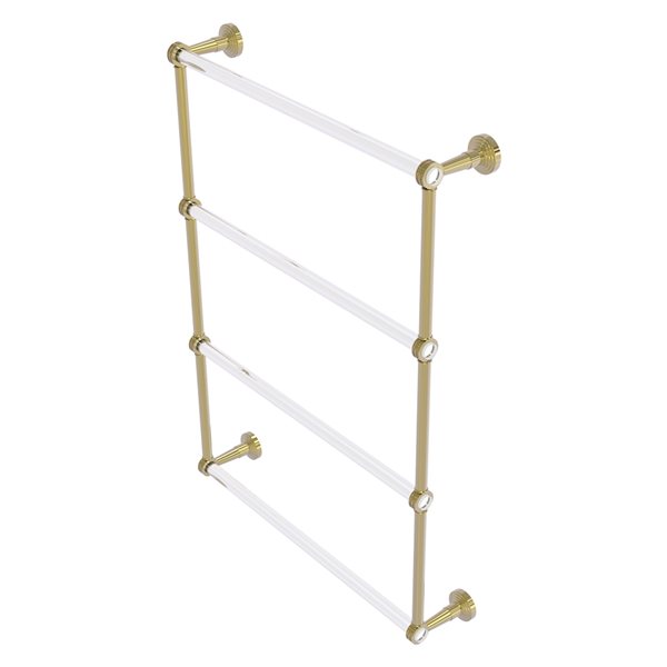 Allied Brass Pacific Beach Unlacquered Brass Wall Mount Towel Rack with Dotted Accents