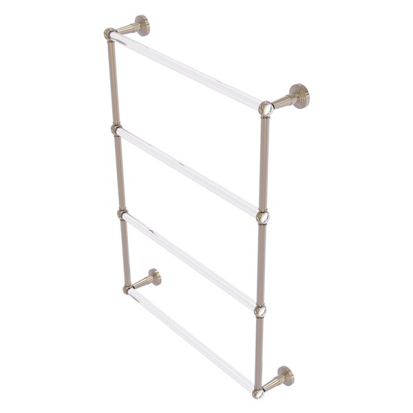 Allied Brass Pacific Beach Antique Pewter Wall Mount 4-Tier Towel Rack with Twisted Accents