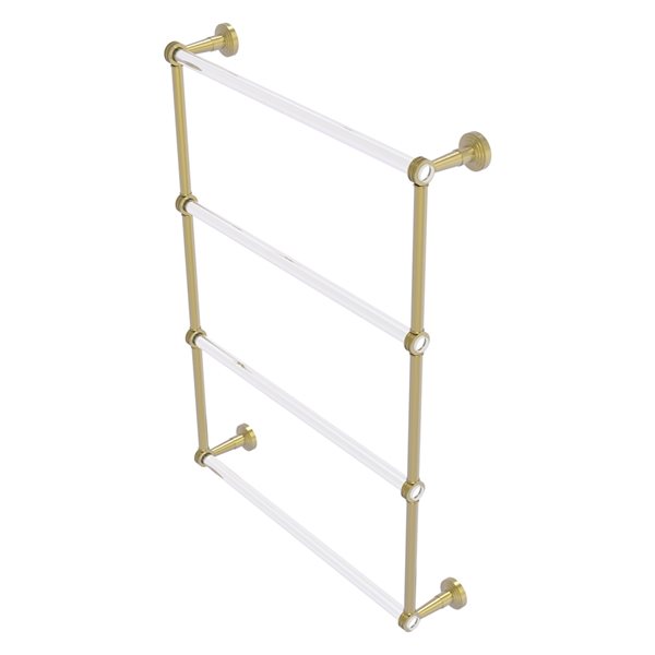 Allied Brass Pacific Beach Satin Brass Wall Mount Towel Rack with Dotted Accents