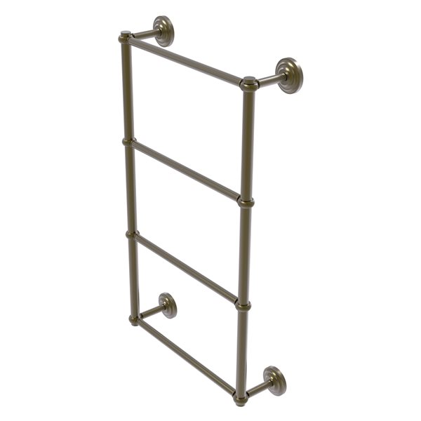 Allied Brass Que New Antique Brass Wall Mount Towel Rack with 4 Bars and  Twisted Details