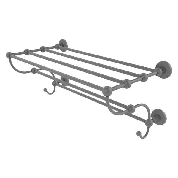 Allied Brass Prestige Skyline Matte Grey Wall Mount Towel Rack with 6 Bars
