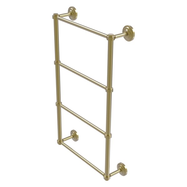 Allied Brass Que New Satin Brass Wall Mount Towel Rack with 4 Bars