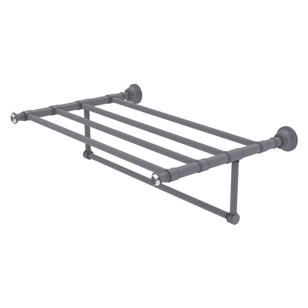 Allied Brass Carolina Crystal 24 In Matte Grey Wall Mounted Towel Rack   330943650 MainImage 001 L 