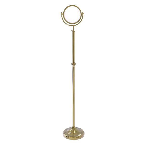 Allied Brass 10 1/2-in x 68-in Brass Double-Sided Standing Mirror - 3X Magnification