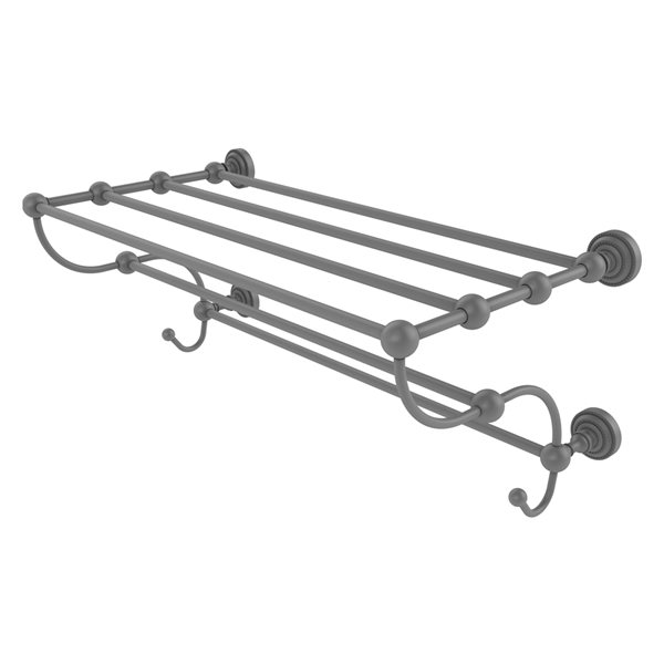 Allied Brass Dottingham Matte Grey Wall-Mounted Towel Rack
